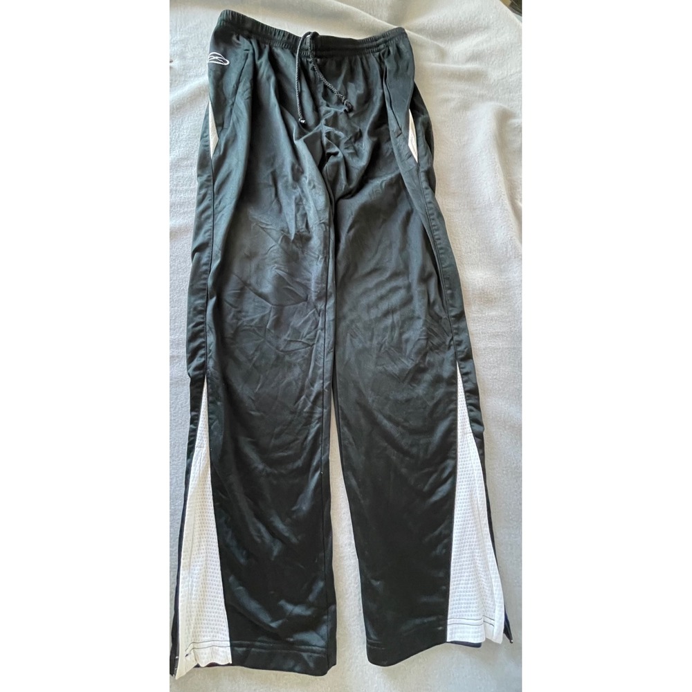 XARA SOCCER Womens Track Pants Black White Mesh Side Stripe Zip Ankle Ath MEDIUM